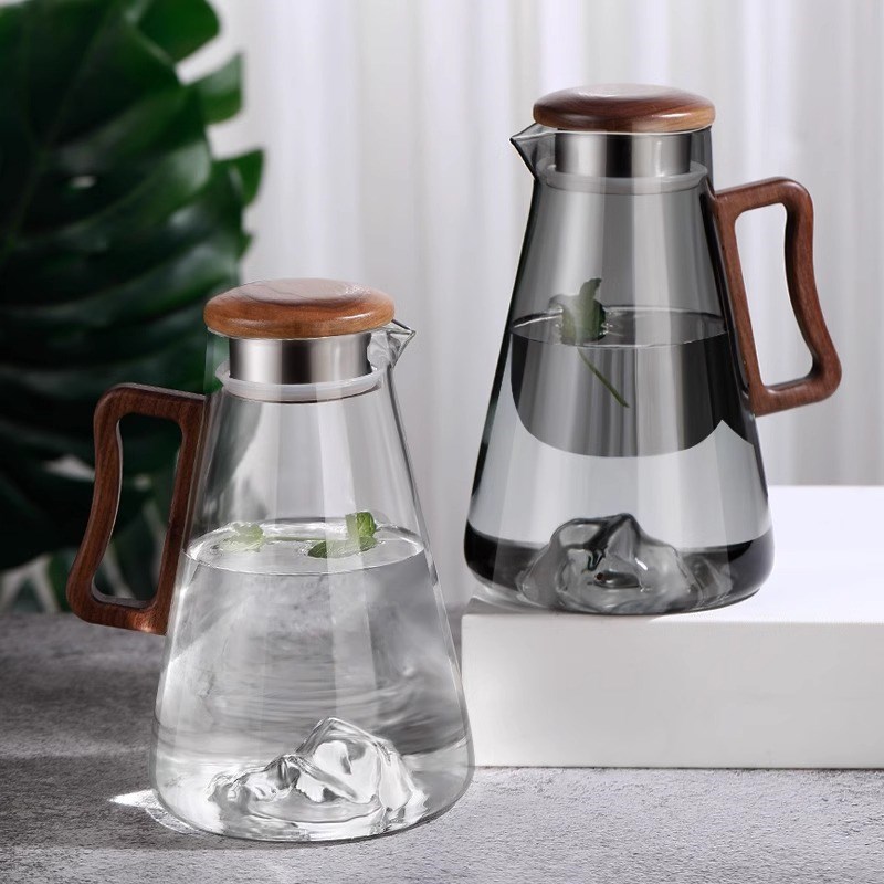 冷水壶玻璃果汁壶家用凉水壶大容量花茶壶套装开水壶耐高温冷泡壶
