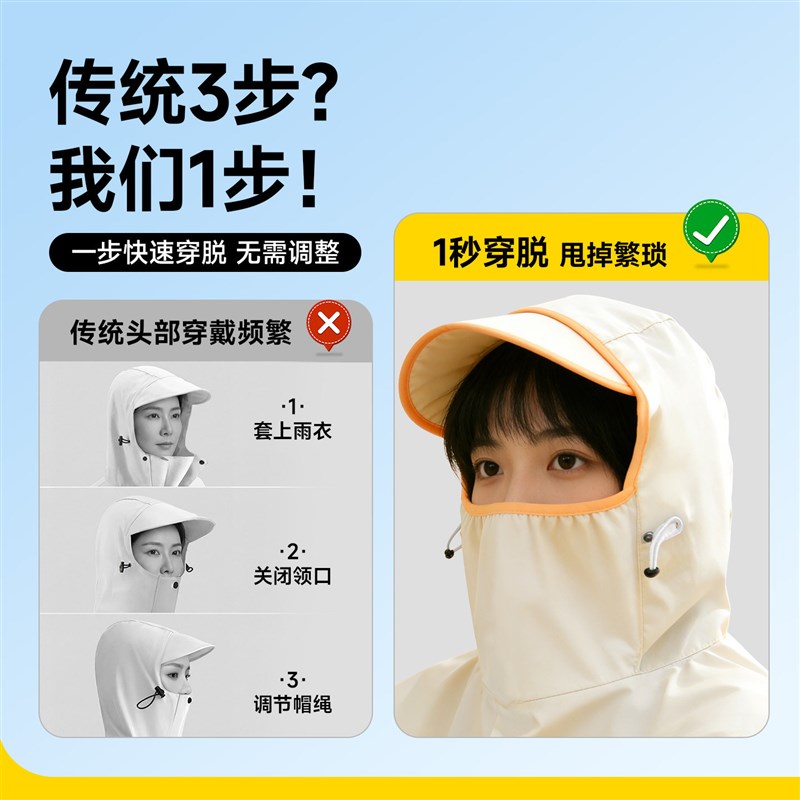 小电动车雨衣小型电瓶车自行车雨衣女款专用防暴雨加厚加大雨披
