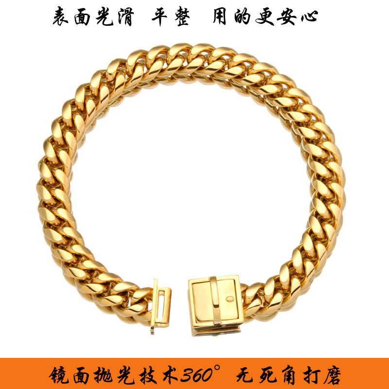 狗项圈宠物牵引绳不锈钢金项链脖套定制15防咬狗炼子小型中型大型