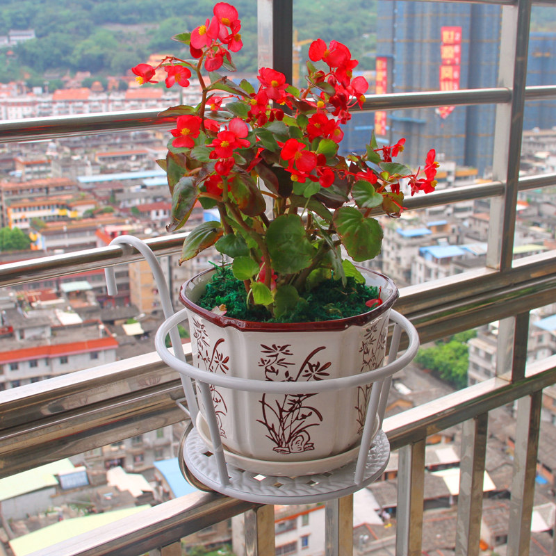 【特价8个装】阳台铁艺挂花盆架栏杆悬挂多肉吊兰绿萝客厅 挂花架
