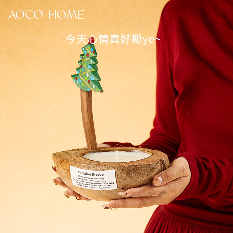 【圣诞派对】椰子壳香薰蜡烛礼盒生日礼物女生小众高级感扩香摆件