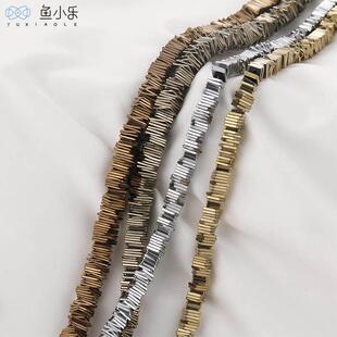 小方片黑胆石隔片手工串珠饰品材料手链项链耳饰品配件材料