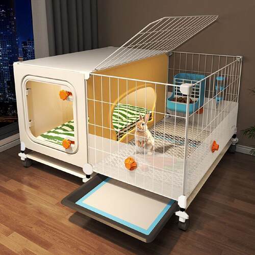 兔笼子防喷尿厕所一体家用大号室内宠物兔别墅荷兰猪豚鼠专用笼子
