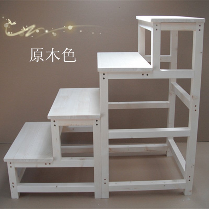 加厚实木楼梯木梯子梯凳家用四步梯子爬梯登高梯小梯子活动木梯