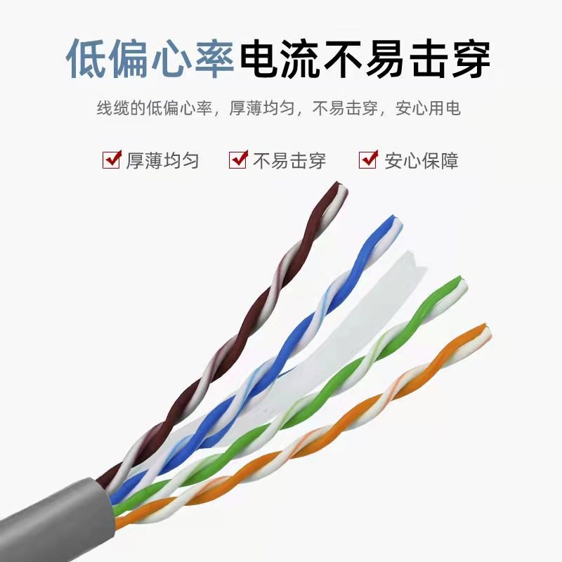 安普超六类双屏蔽6类室外无氧纯铜网线100米300整箱千兆监控POE