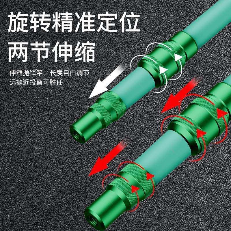 新款打窝勺可伸缩碳素杆器勺投饵器专用竿抛饵勺可携式远投撒饵器