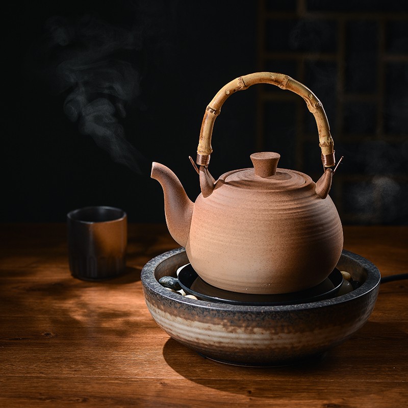 古舍家用智能泡茶炉迷你煮茶炉陶壶银铁壶烧水煮茶器台湾静音黑晶