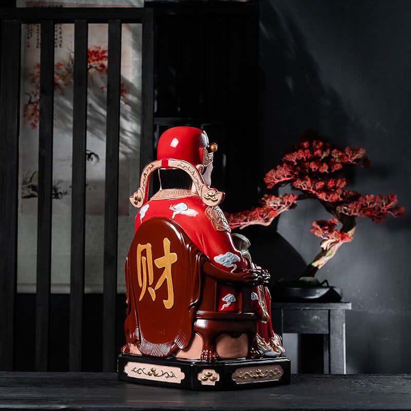 陶瓷财神爷佛像家用供奉招财中式摆件文财神乔迁店铺开业礼品送人