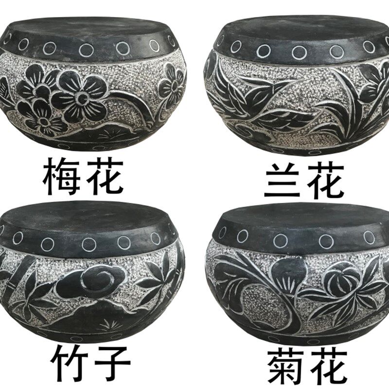 石雕柱墩石柱顶石青石仿古中式石柱墩家用柱基石古建柱础木柱底座