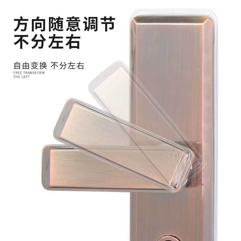 多功能不锈钢双弹簧面板把手防盗门锁拉手入户门双开门对开门锁具
