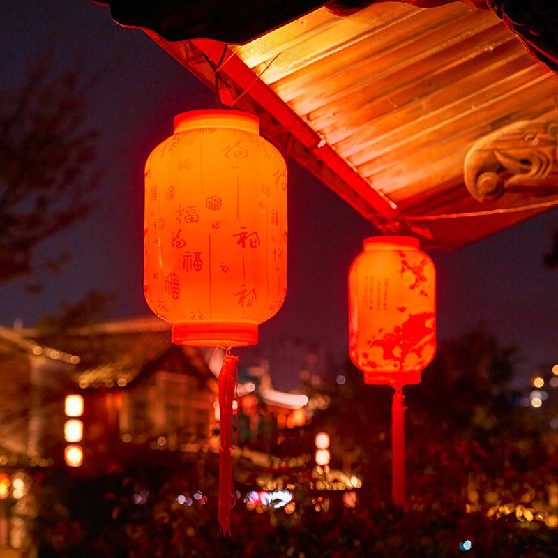 春节过年新年家用装饰灯流苏红灯笼led彩灯庭院屋檐阳台布置节日