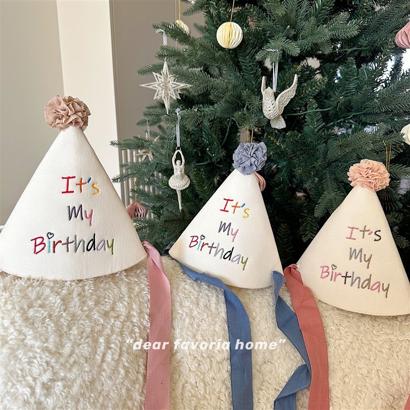 Favoria韩系ins可爱儿童生日帽生日派对装饰布置宝宝周岁拍照道具