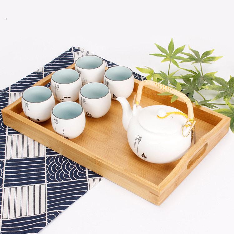 竹制茶盘托盘长方形商用木托盘餐盘日式木质托盘烧烤盘竹盘木盘子