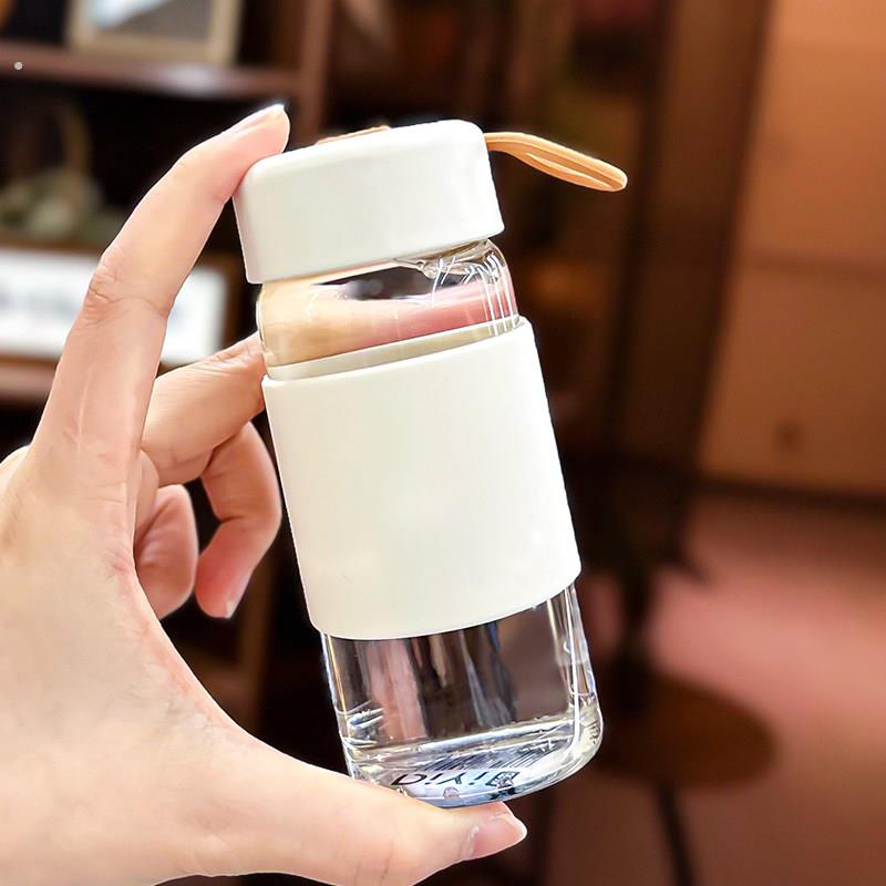 迷你玻璃杯女士口袋杯办公室简约高硼硅小号便携夏季水瓶随身杯子