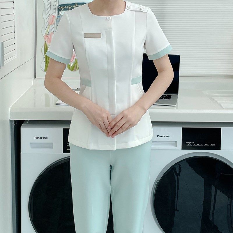 新芽美容院工作服女养生馆SPA足浴技师服美容师护理气质套装新款