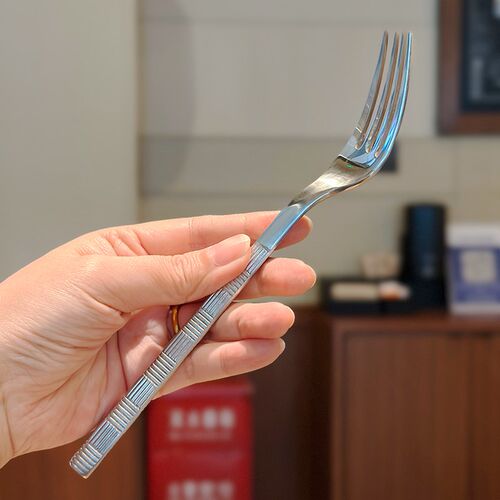 复古格纹系列!高端酒店出口1810不锈钢主餐叉沙拉沙律吃牛排叉子