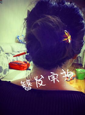 凉山彝族漆器发簪实木民族特色风格小勺子发簪饰品红黄黑1支包邮