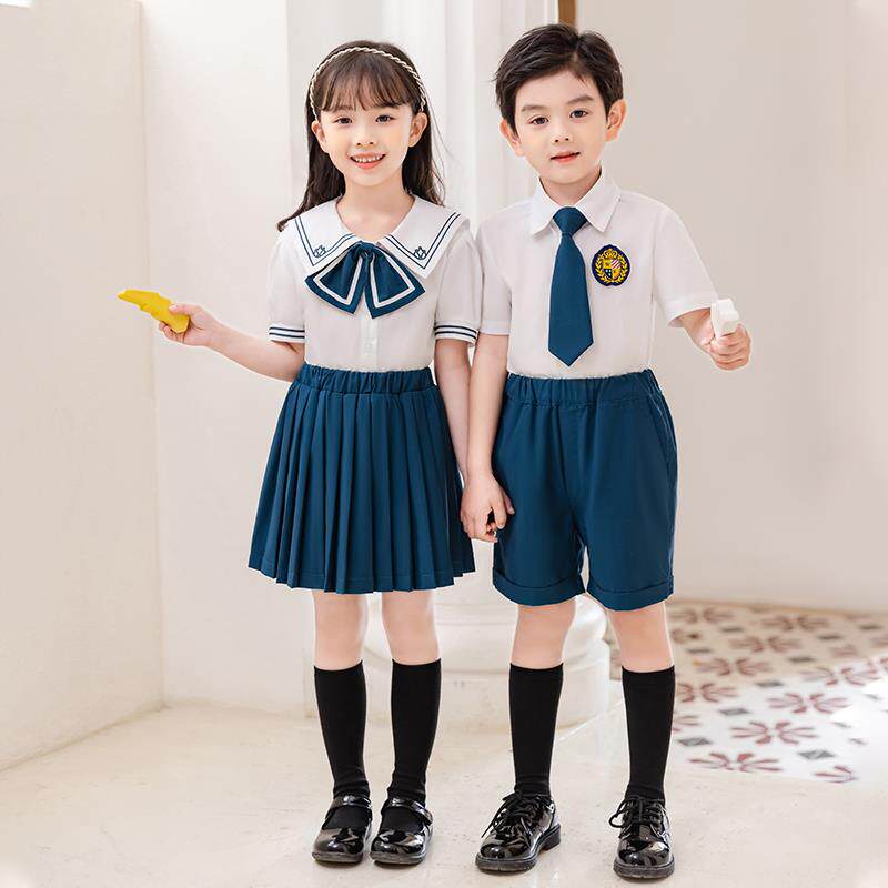 2025新款小学生校服套装英伦风白衬衫幼儿园园服夏装儿童毕业服班