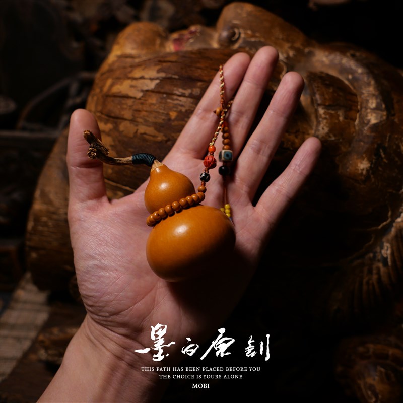墨白文玩葫芦手把件小手捻手盘玩把玩挂件摆件迷你天然精品
