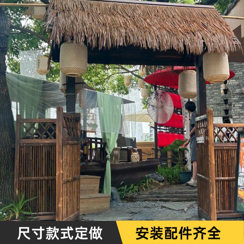 户外庭院门花园木门防腐木栅栏门院子门围栏门别墅门竹门竹篱笆门