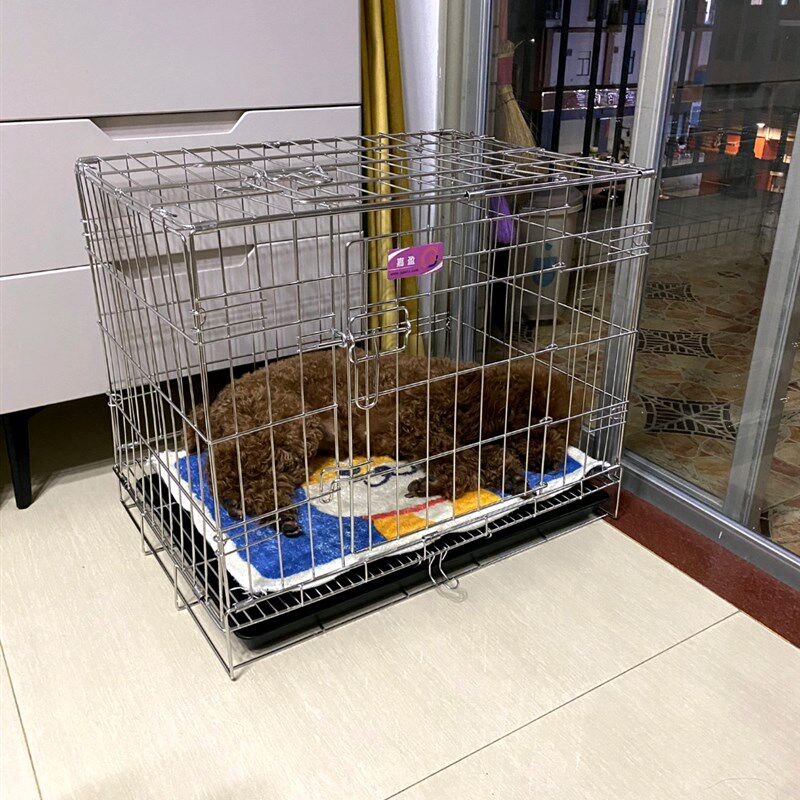 嘉盈不锈钢狗笼折叠狗笼子猫笼宠物笼猫狗日用品兔笼鸽子笼配托盘