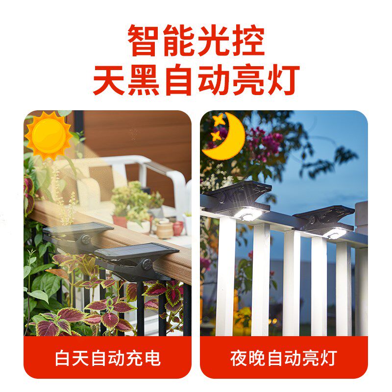 2024新款太阳能户外灯庭院灯室外家用阳台人体感应壁灯灭蚊夹子灯