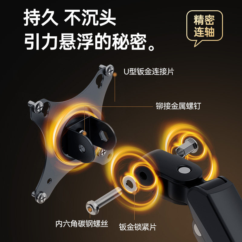 显示器支架机械臂电脑桌面可升降屏幕悬臂底座双屏台式托架旋转C2
