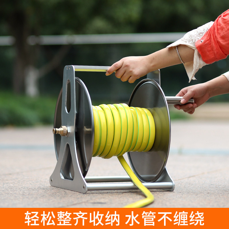 不锈钢水管车收管卷管器盘管器绕管器绕管架水管车架挂墙式收纳架