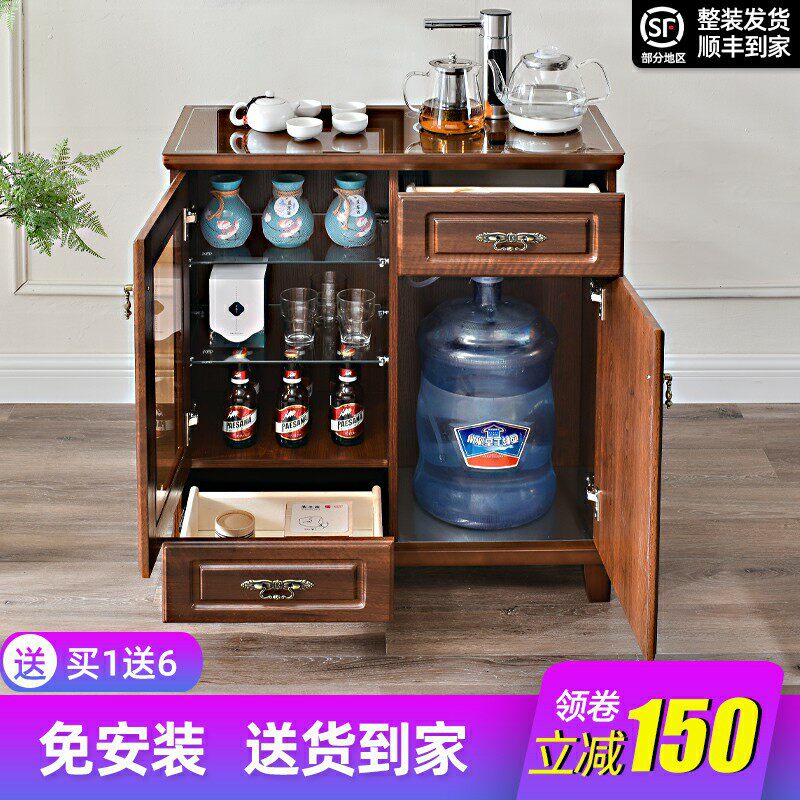 饮水机家用下置水桶客厅高档多功能茶水柜子全自动欧式实木茶吧机