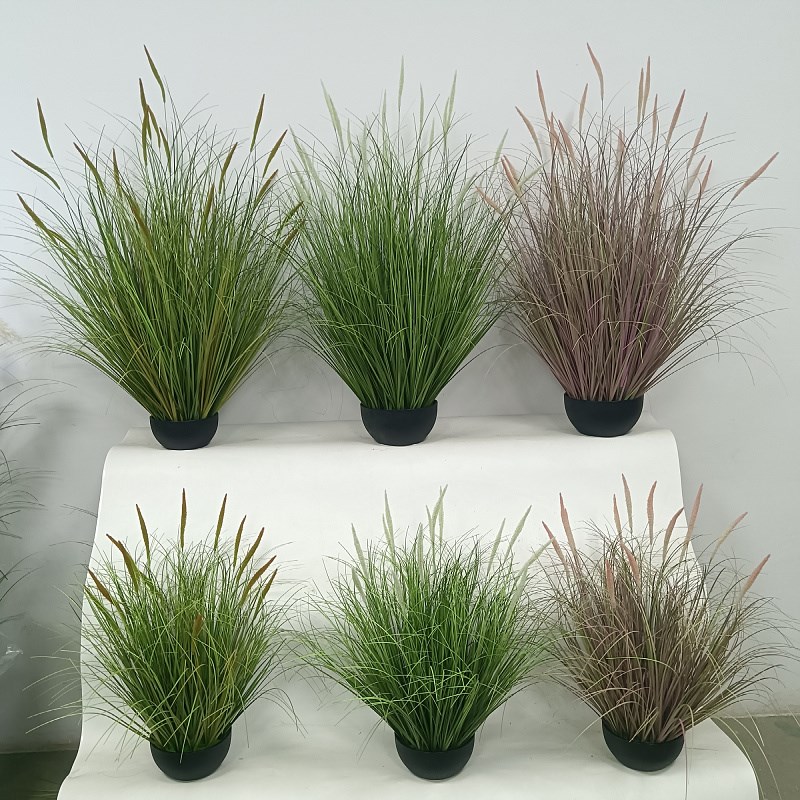 仿真绿植小狗尾巴芦苇草客厅橱窗落地摆件景观造景装饰假植物盆栽