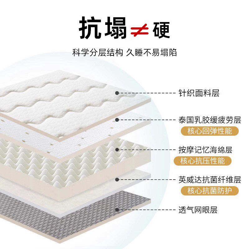 乳胶床垫软垫家用卧室10cm厚榻榻米海绵垫租房专用记忆棉垫子1米5