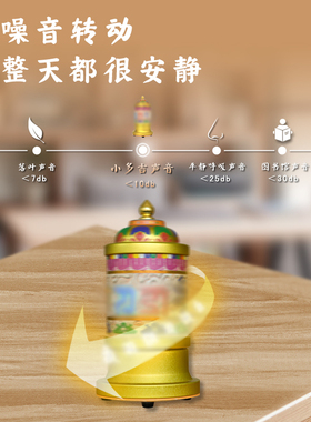普门庵藏式转经简小多吉家居摆饰家用电动插电机六字真言