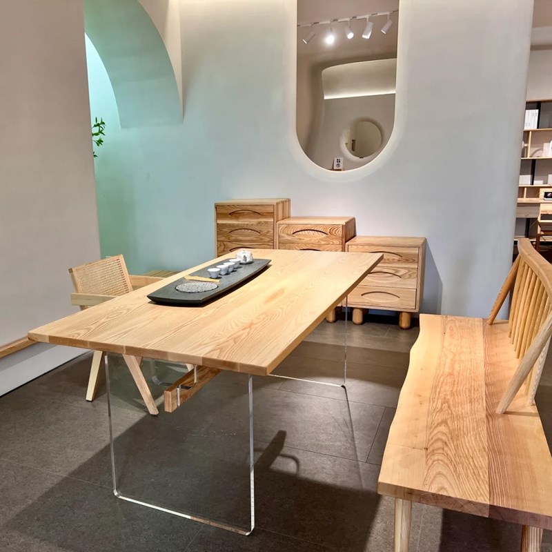 北美白蜡木板大板工作台书桌茶桌餐桌台面吧台板实木板桌面板定制