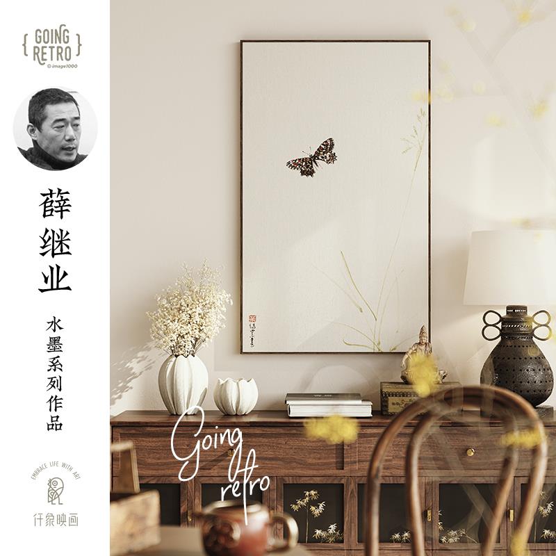 薛继业x仟象映画 新中式客厅装饰画花鸟玄关挂画水墨画国画禅意