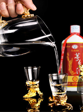 12只十二生肖水晶玻璃家用烈酒分酒器酒具小酒杯一口杯白酒杯套装
