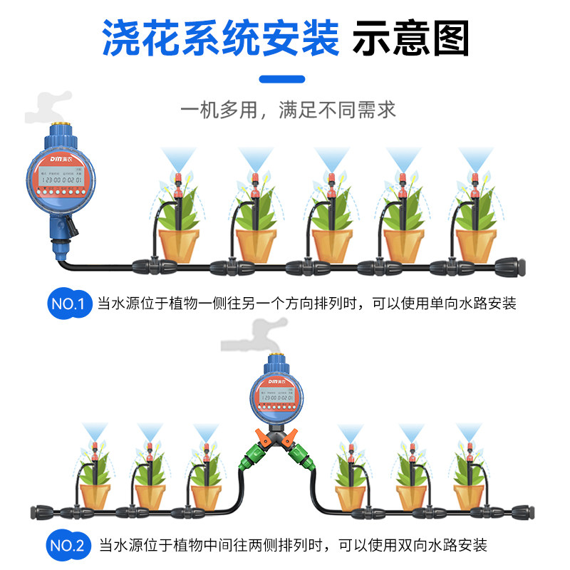 电源供电AC自动浇水器智能定时浇花园神器喷水滴灌溉喷淋系统插电