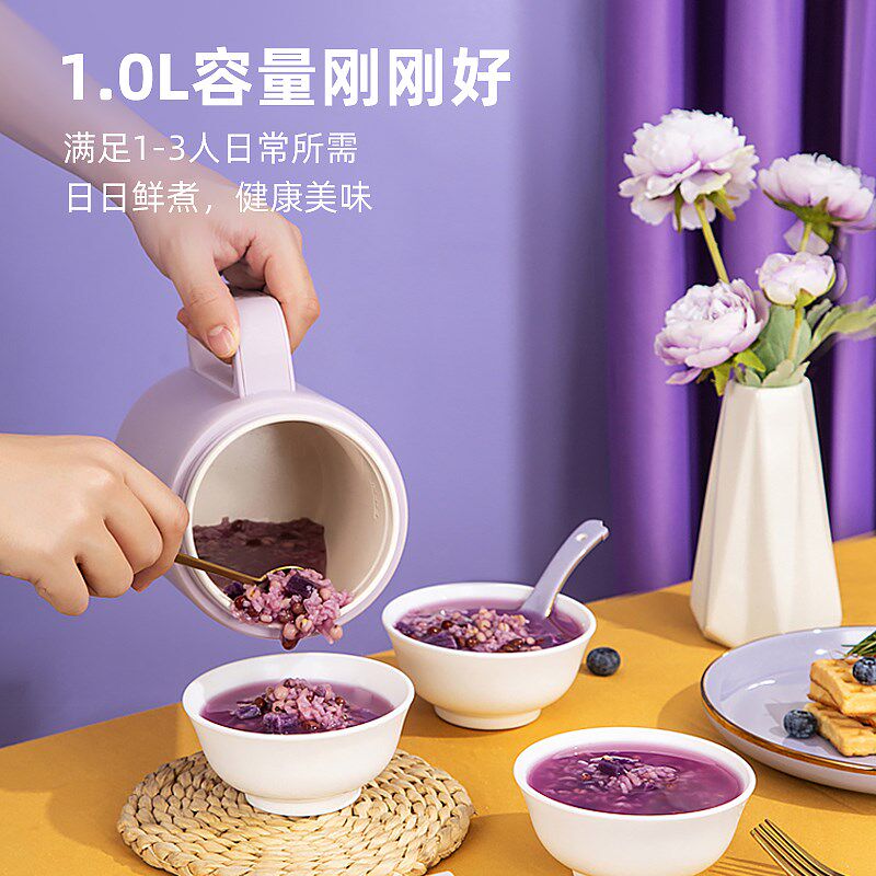 西可小电炖锅煮粥煲汤焖炖肉神器小型迷你便携电煮锅可预约保温1L
