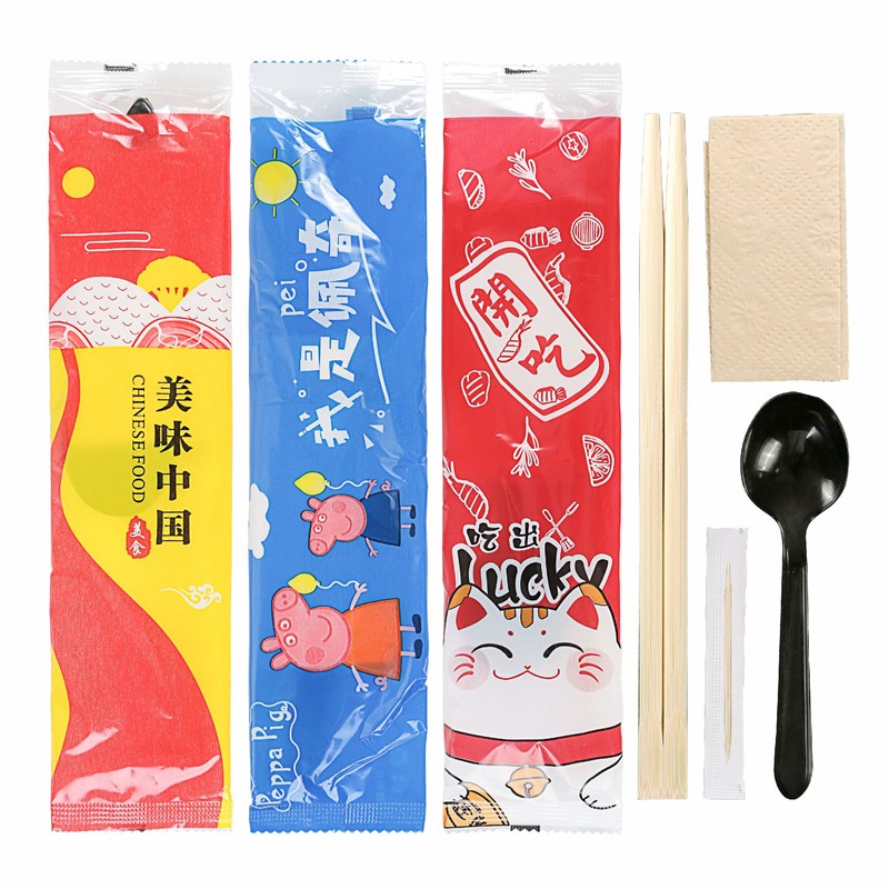 打包外卖一次性筷子餐具四件套饭店专用便宜定制塑料高档快餐商用