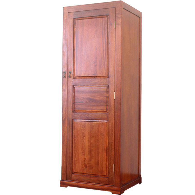 中式单门衣柜实木香樟木小户型衣橱落地挂衣柜卧室储物柜儿童衣柜