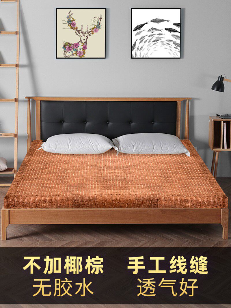 老编工 全山棕床垫手工天然无胶棕榈儿童偏硬纯棕垫老式1.8米定制