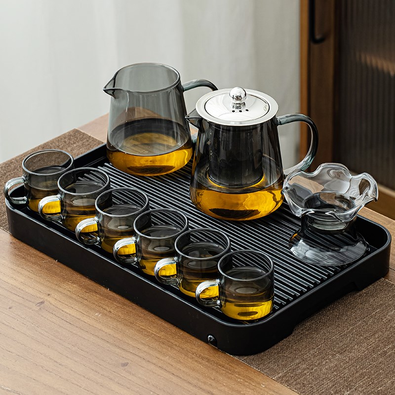 密胺储水沥水茶盘家用日式长方形塑料托盘功夫茶具沥水简易小茶台
