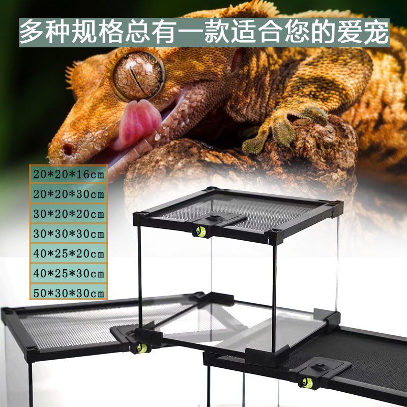 艾兰德新款爬宠饲养箱雨林缸水陆爬宠守宫蜥蜴角蛙寄居蟹生态缸