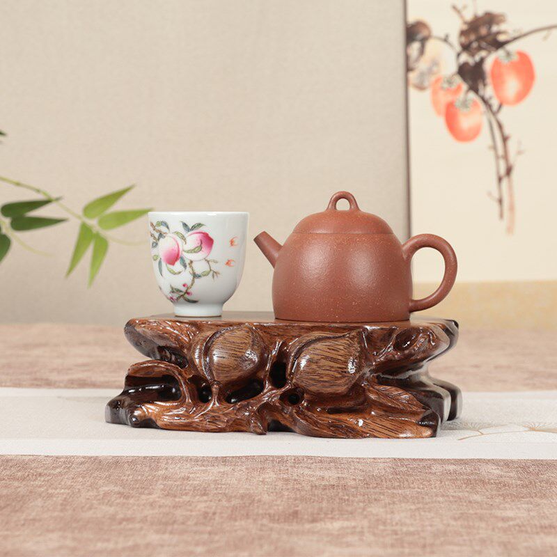 黑檀整木可挖槽根雕底座茶壶奇石头花瓶古董文玩佛像鱼缸实木底座