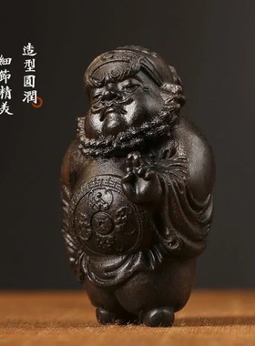 沉香木雕刻钟馗文玩小众手把件家居装饰品桌面工艺品摆件汽车挂件