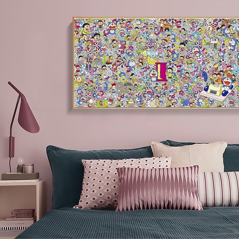 网红挂画温馨横幅感儿童房主人房卧室版画装饰画床头墙