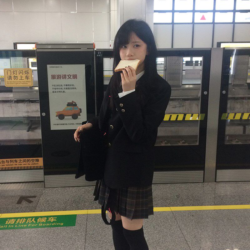 东京岁时记jk制服校供学院风西装女小个子黑色西服西禾私立外套女