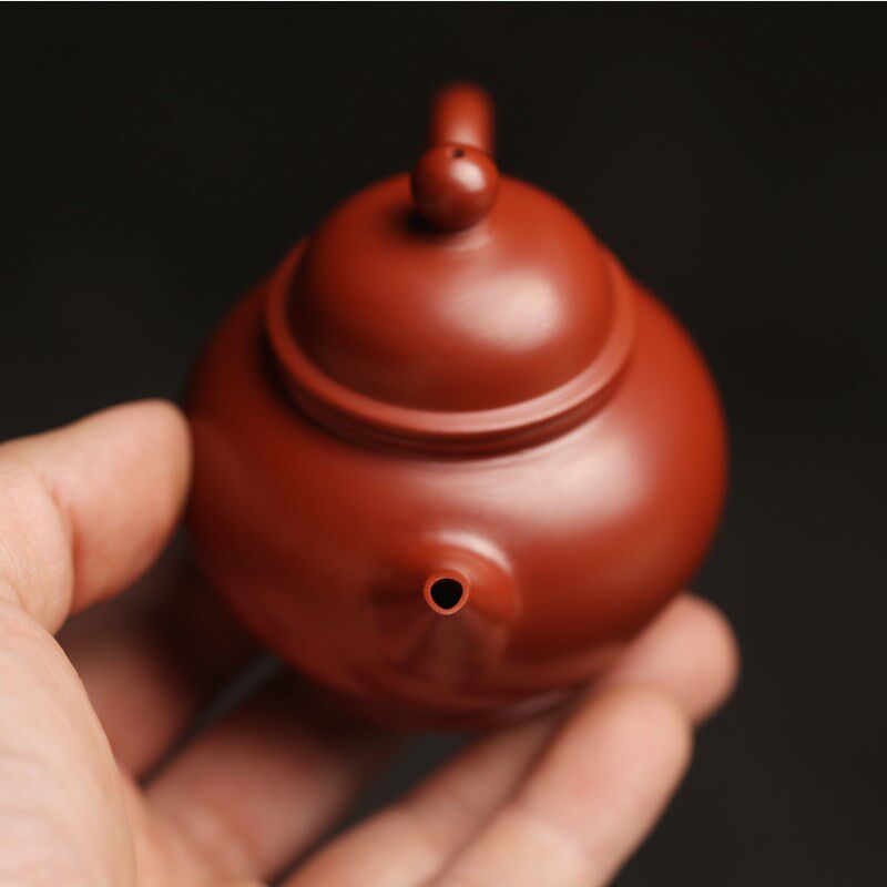 亮合钦记 吴旭斌潮州手拉壶纯手工朱泥壶功夫茶壶工夫水平壶小品