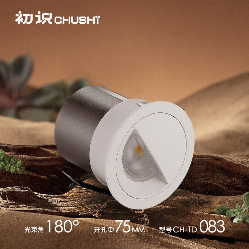 初识照明 偏光洗墙灯嵌入式家用全光谱防眩射灯照画背景墙天花灯