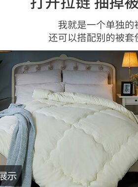 冬天加绒被子被芯一套全套加厚保暖棉被四件套珊瑚绒冬被被套一体