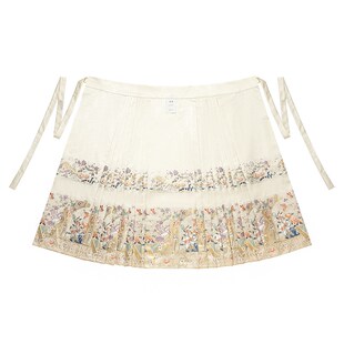 南山集 明制高经密织锦缎仿妆花浅色白色马面裙平价日常 画卷